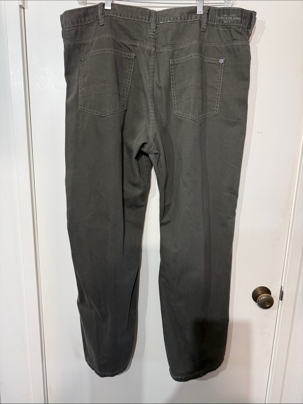 Calvin Klein Men's Dark Olive/Gray Relaxed Jeans